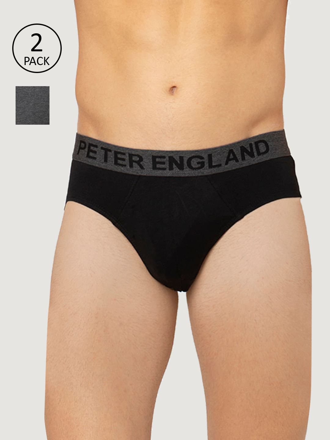 Buy Peter England Men Pack Of 2 Solid Basic Briefs PIWBKGY9146026