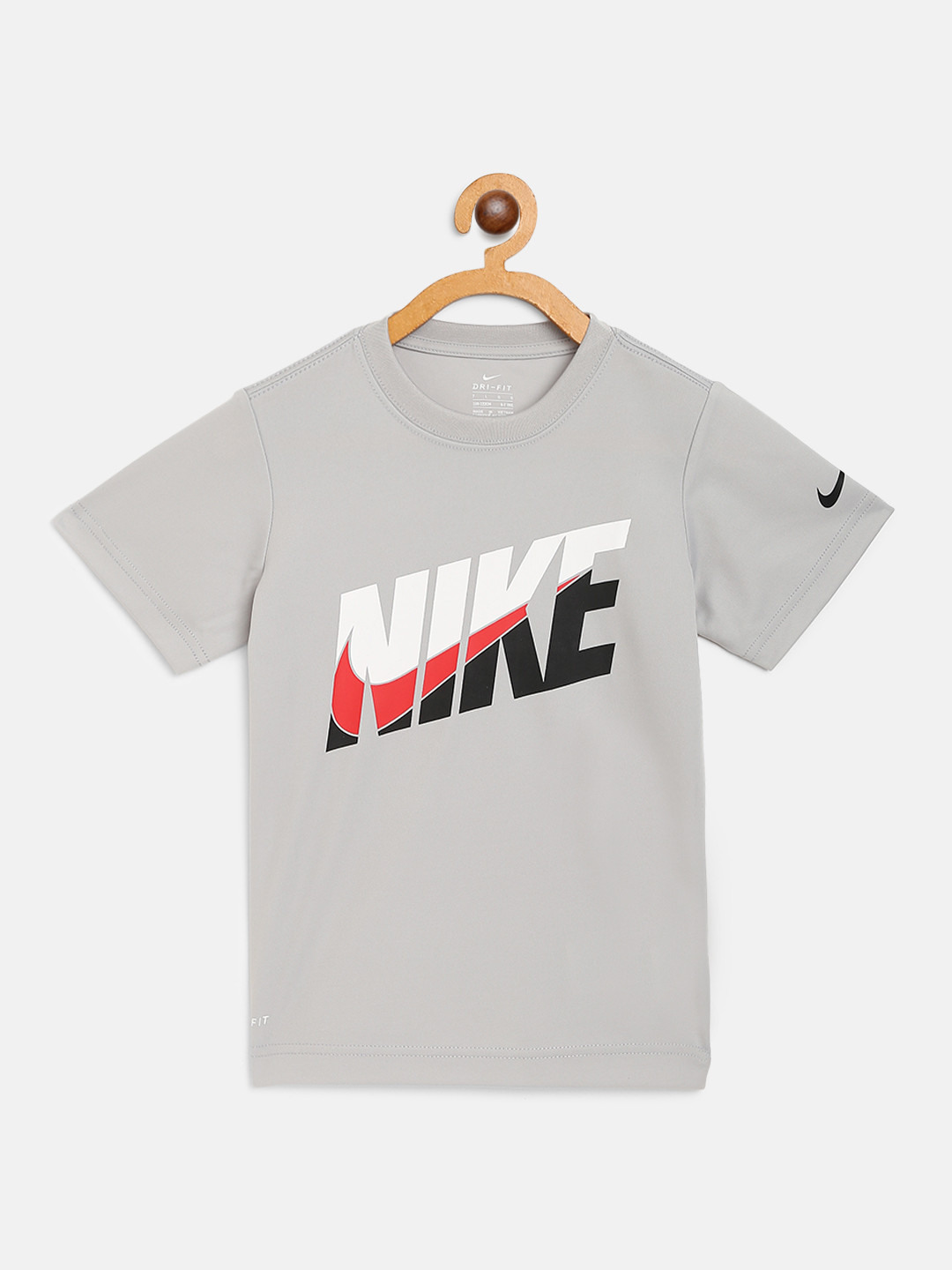 Buy Nike Boys Grey Brand Logo Print HBR Performances T Shirt - Tshirts for Boys 12376102 | Myntra