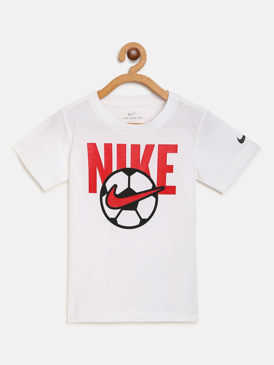 Buy Nike Boys White Soccer Ball Print Round Neck T Shirt - Tshirts for