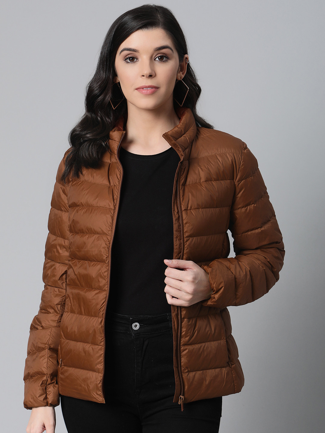 Buy Marks & Spencer Women Brown Solid Padded Down Jacket Jackets for