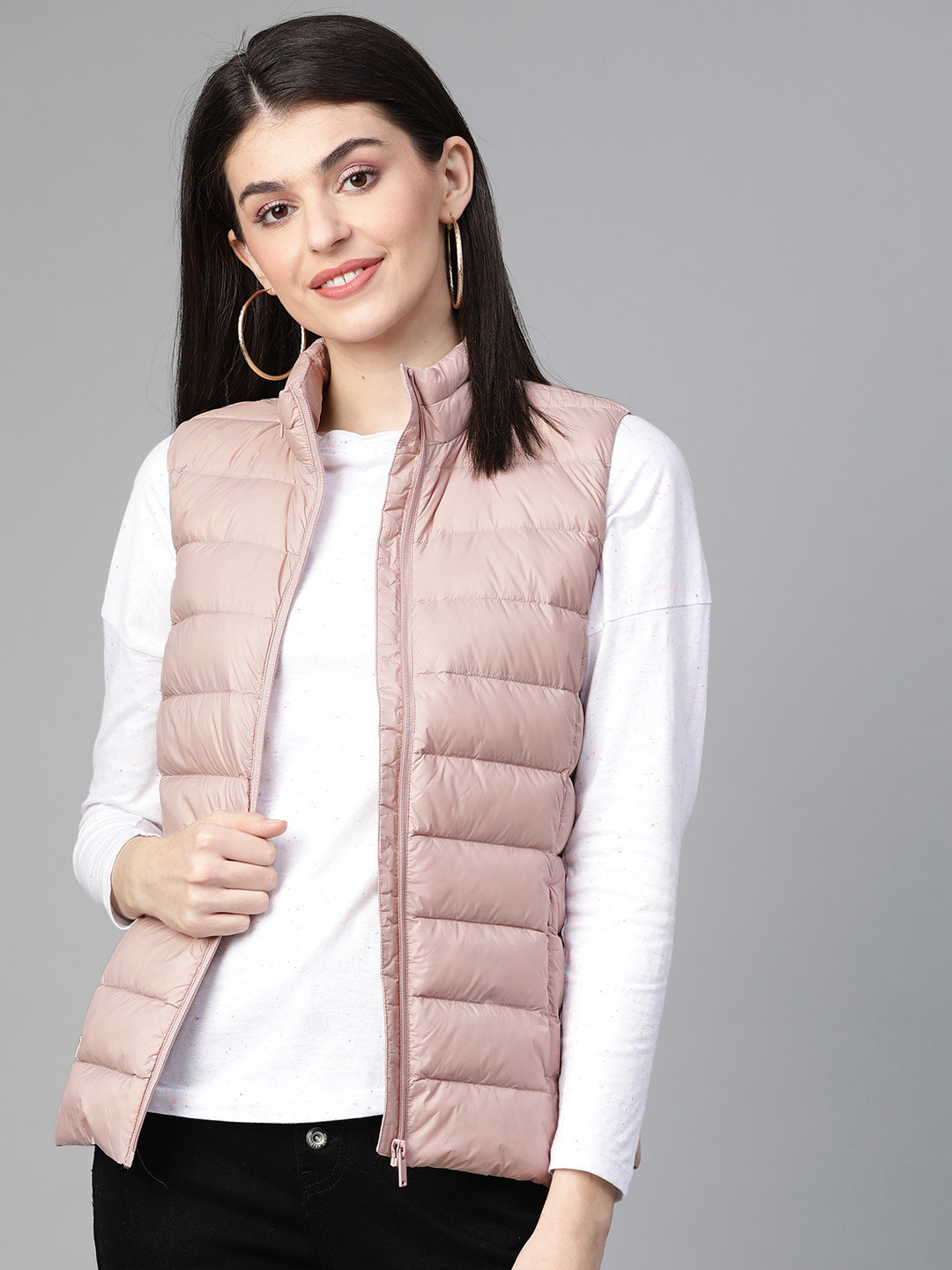 Buy Marks & Spencer Women Pink Solid Hooded Lightweight Puffer Jacket