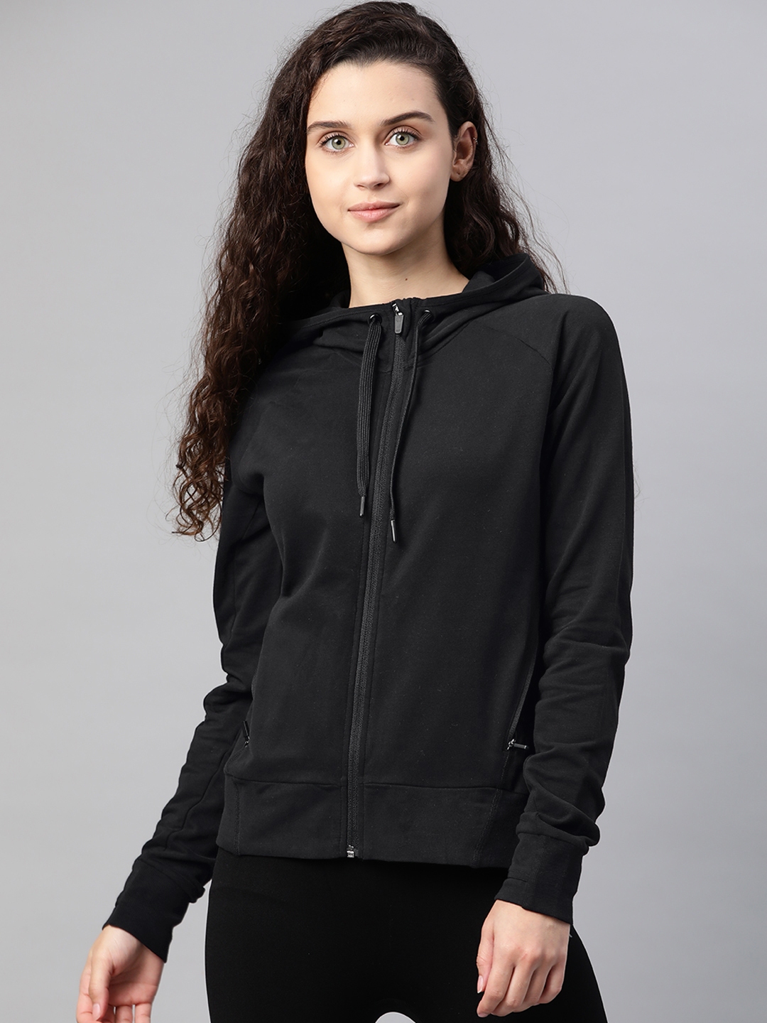 Buy Marks & Spencer Women Black Solid Hooded Sweatshirt - Sweatshirts ...