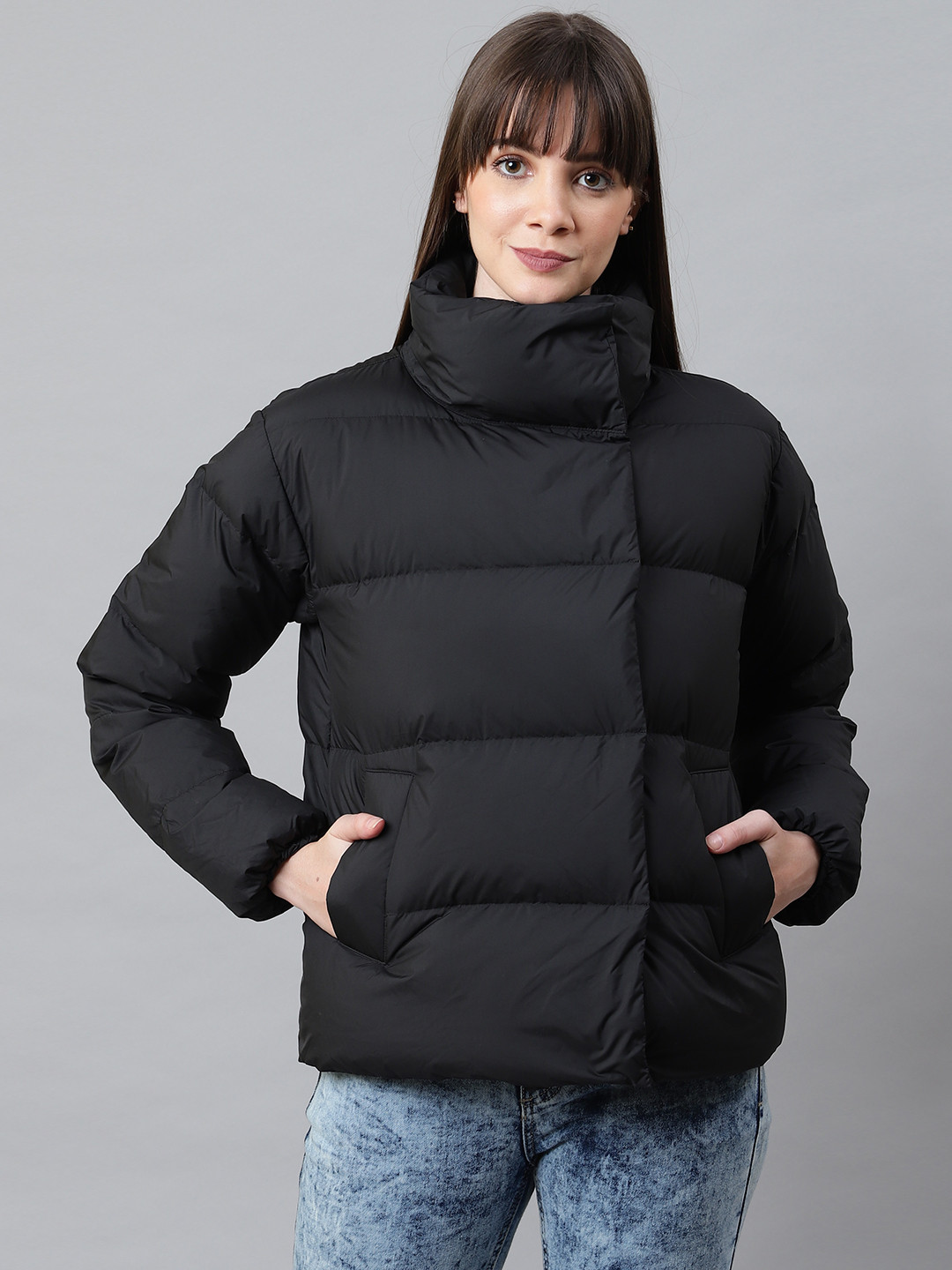 Buy Marks & Spencer Women Black Solid Lightweight Stormwear Down Puffer