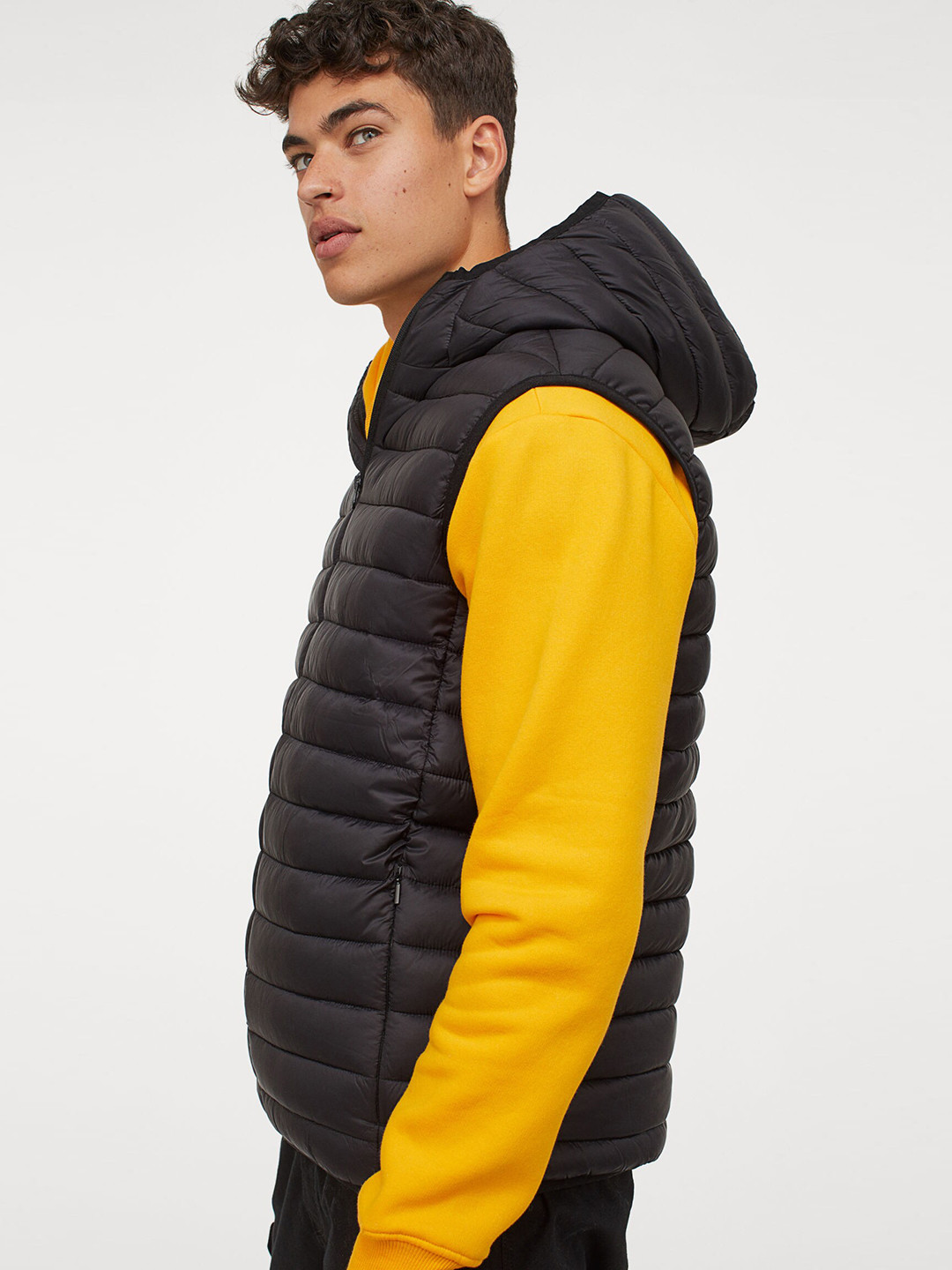Buy H&M Men Black Solid Puffer Gilet Jackets for Men 12383470 Myntra