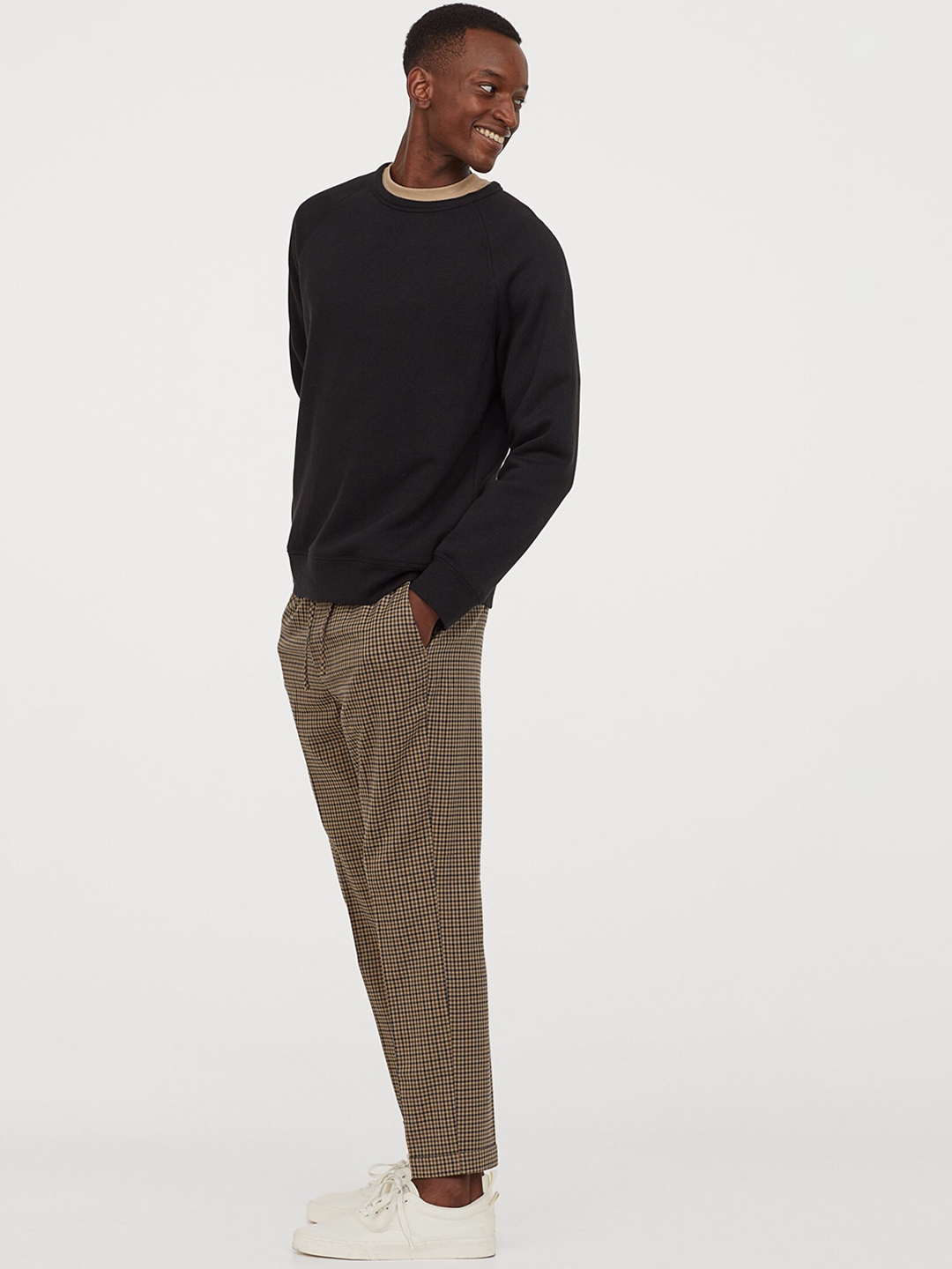 checked joggers mens