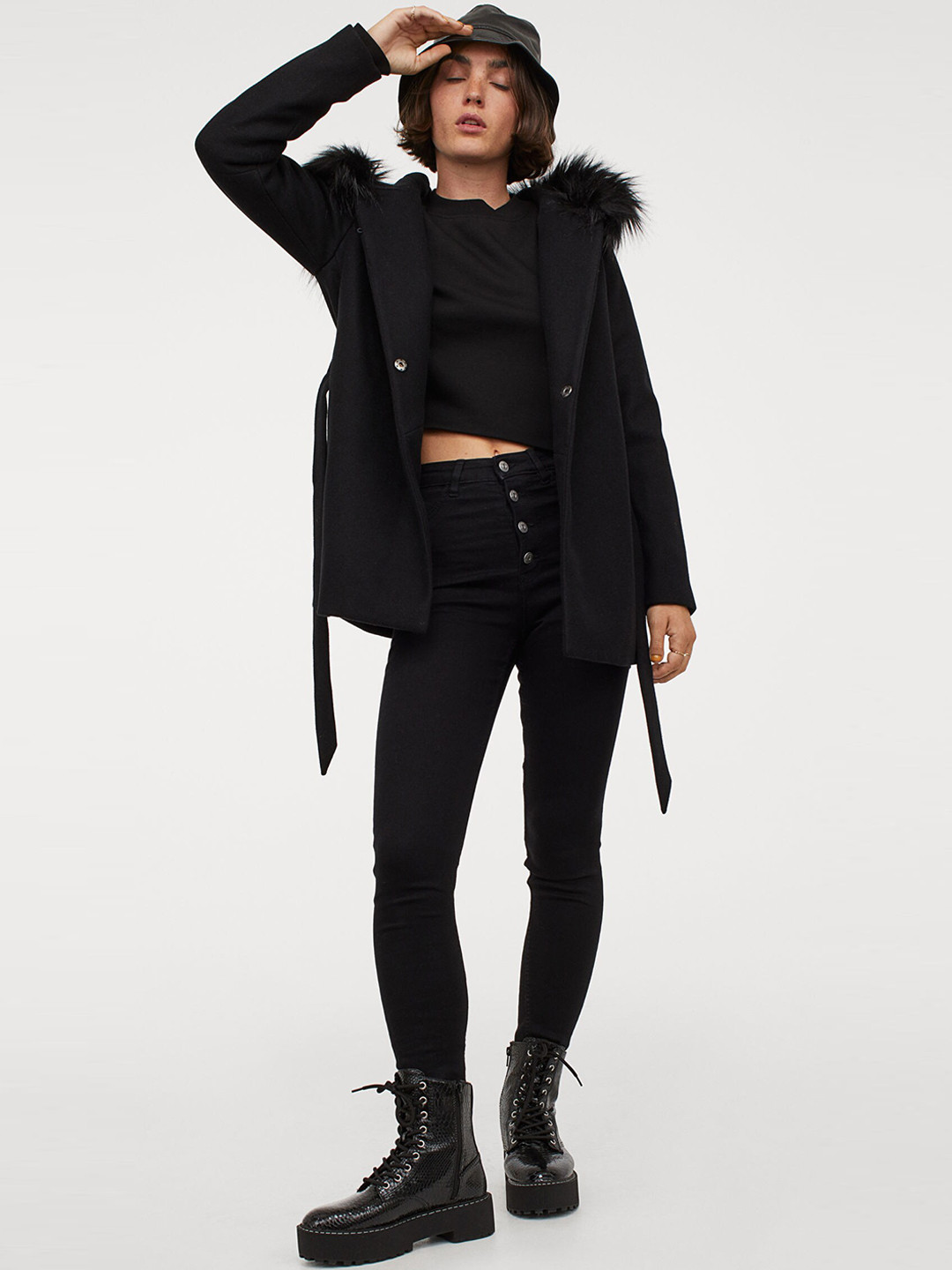 Buy H&M Women Black Hooded Jacket Jackets for Women 12388182 Myntra