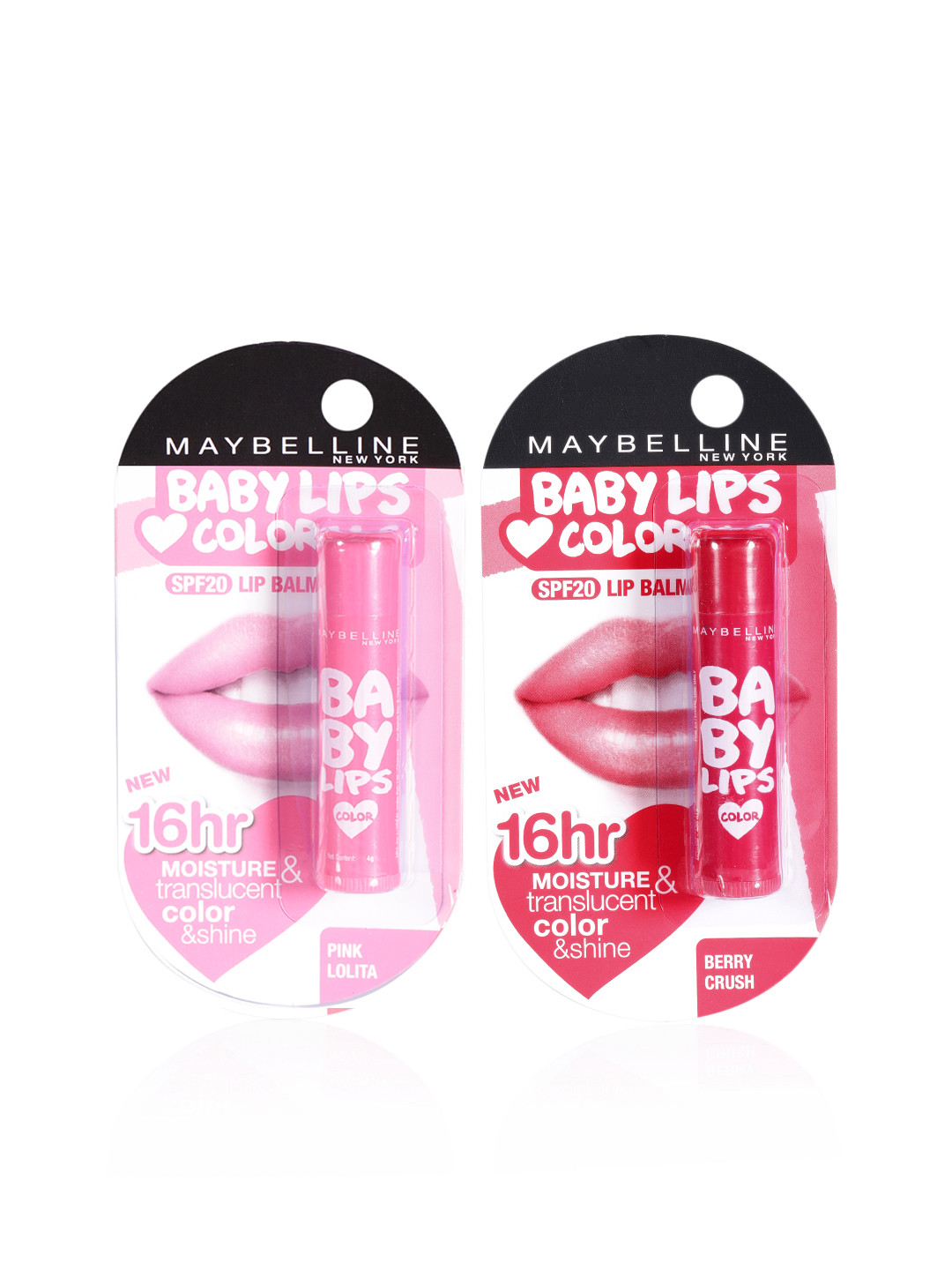 Buy Maybelline New York Set Of 2 Baby Lip Balms Pink Lolita + Berry Crush Lip Balm for Women