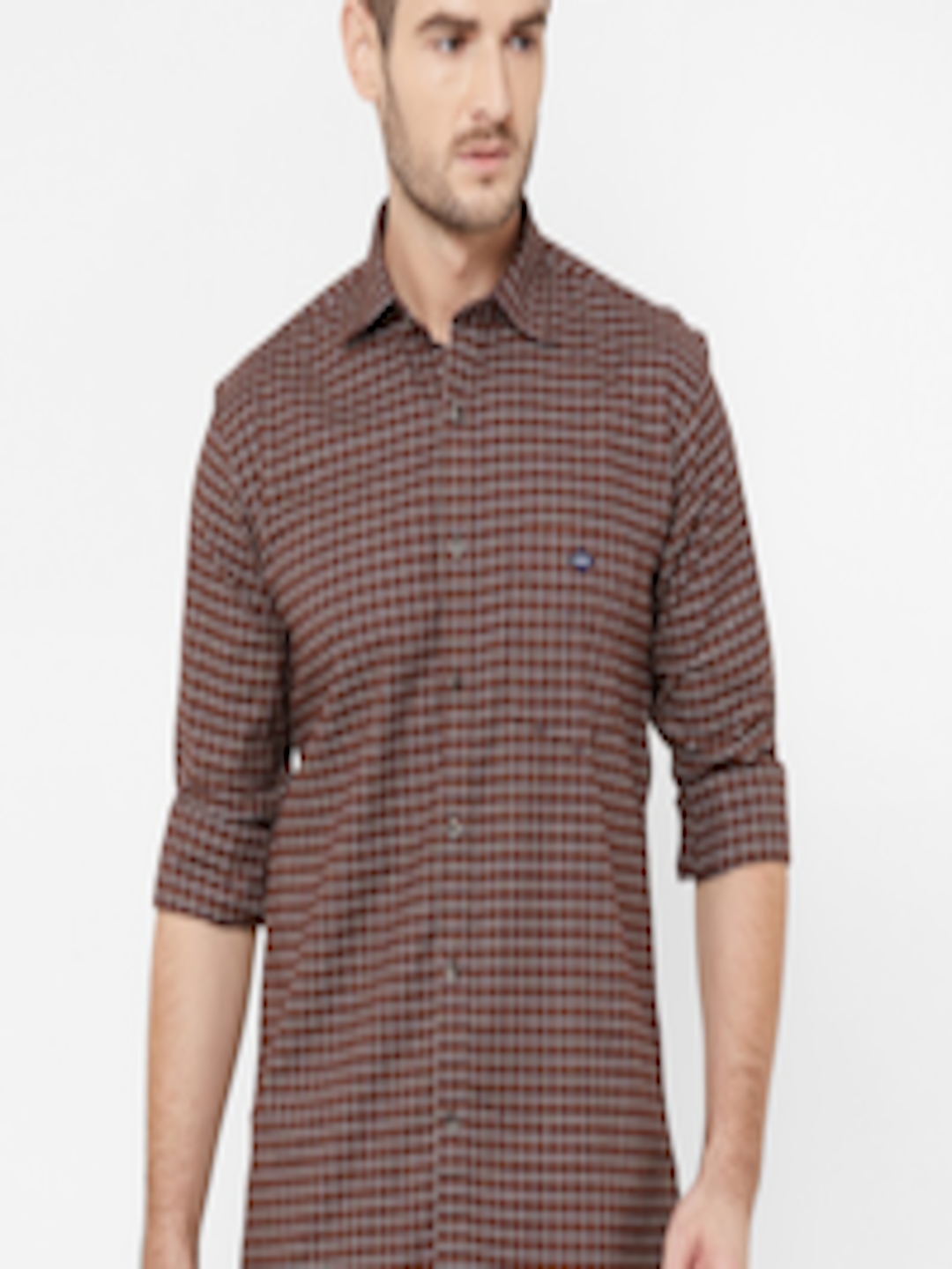 Buy Donzell Men Brown Checked Casual Shirt - Shirts for Men 12391682 ...