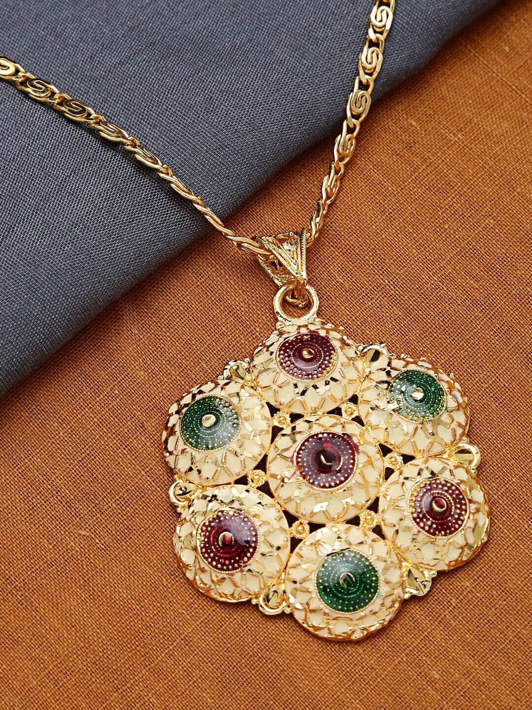 Buy Golden Flower Gold Plated Handcrafted Necklace Pendant Necklace - Necklace And Chains for ...