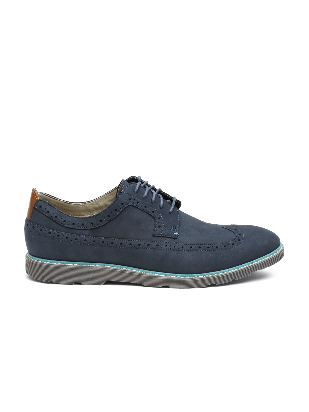 clarks navy brogues womens