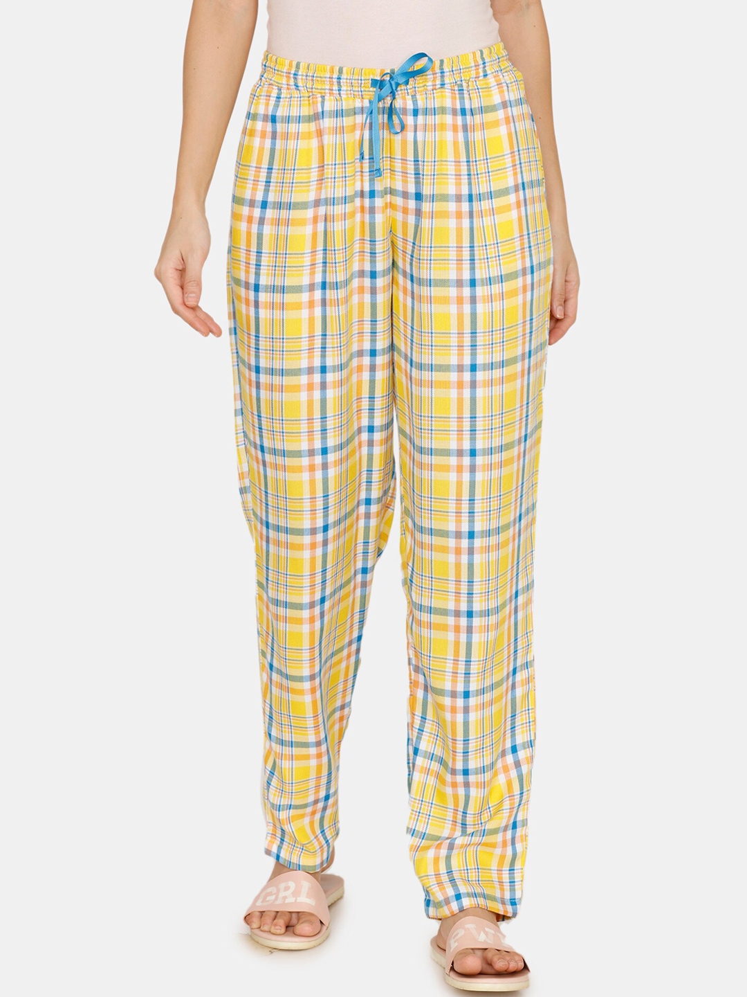 ladies checked lounge pants