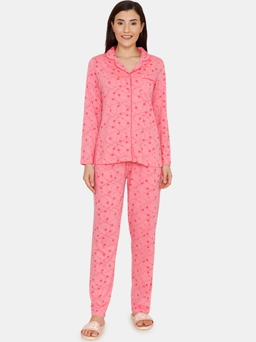 pink night suit for women