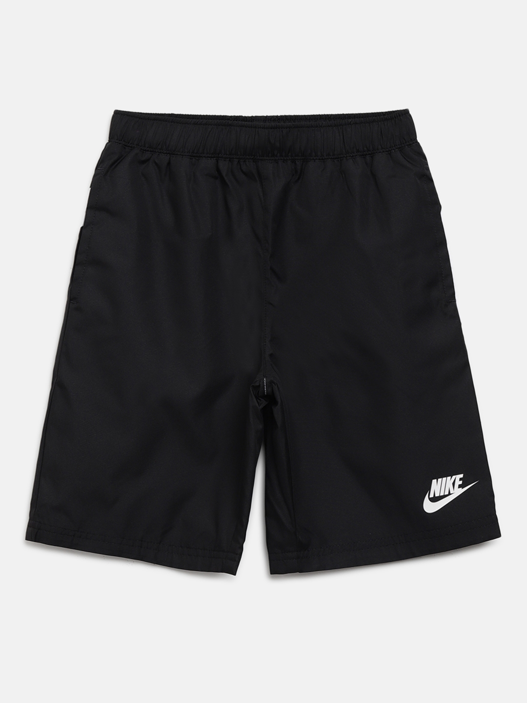 Buy Nike Boys Black & White Solid Oversized Swoosh Sports Shorts ...