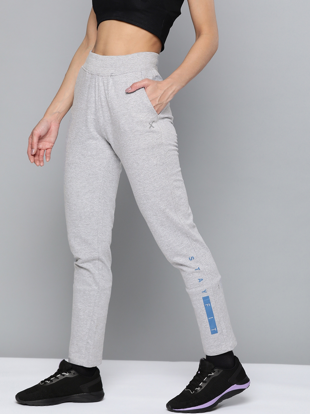 hrx grey track pants