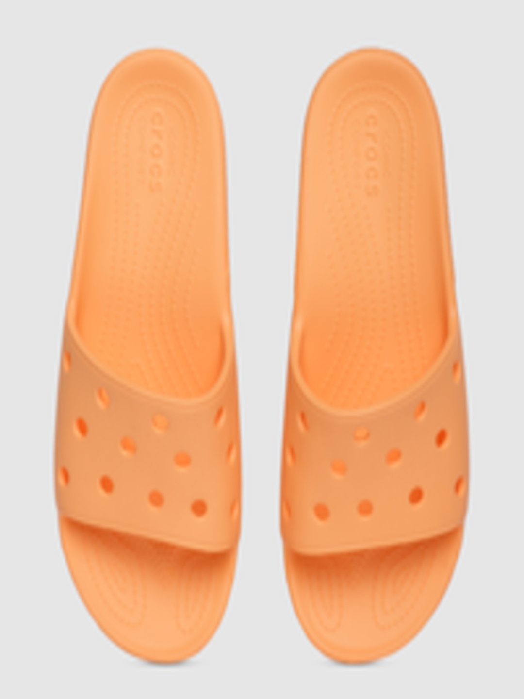 Buy Crocs Unisex Orange Self Design Classic Sliders - Flip Flops for ...