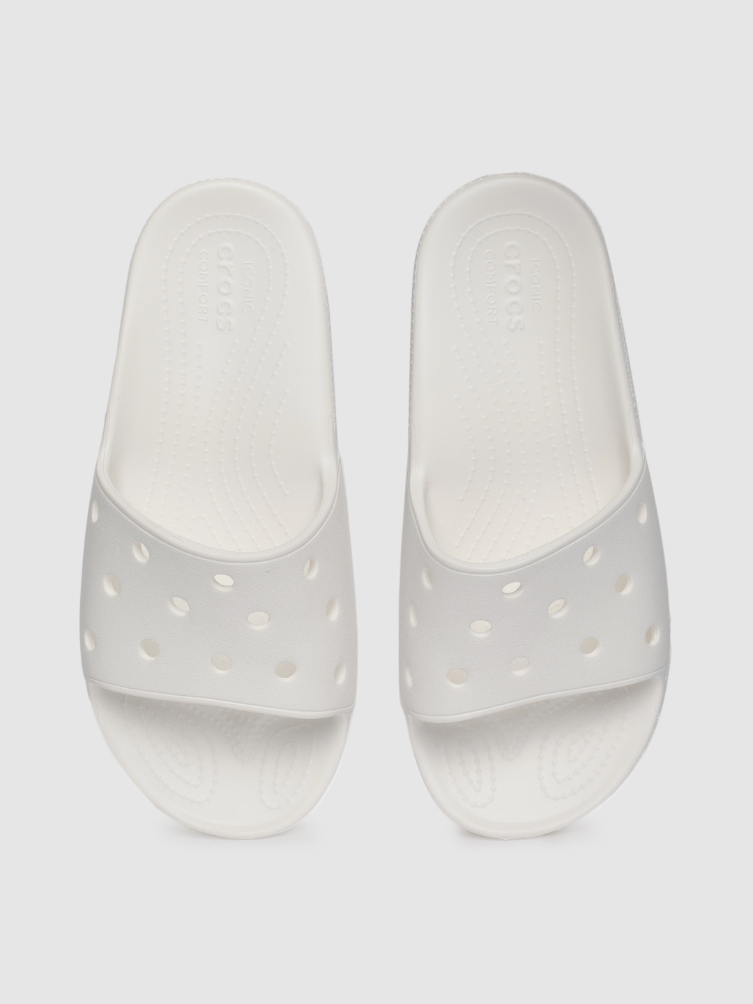 crocs sliders white