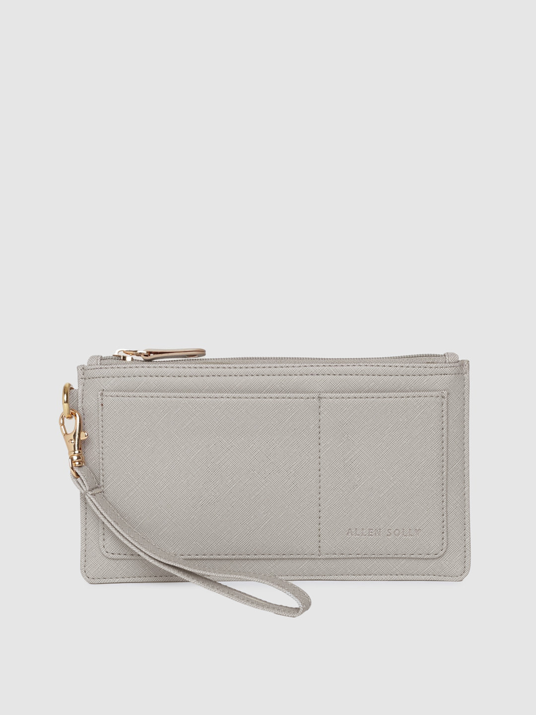 Buy Allen Solly Women Grey Textured Zip Around Wallet Wallets for