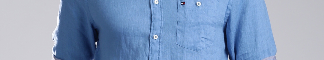 Buy Tommy Hilfiger Blue Linen Casual Shirt - Shirts for Men 1241598 ...