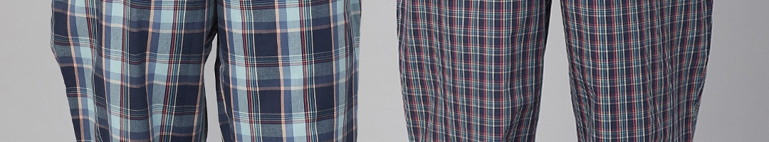 Buy Marks & Spencer Men Pack Of 2 Checked Lounge Pants - Lounge Pants ...