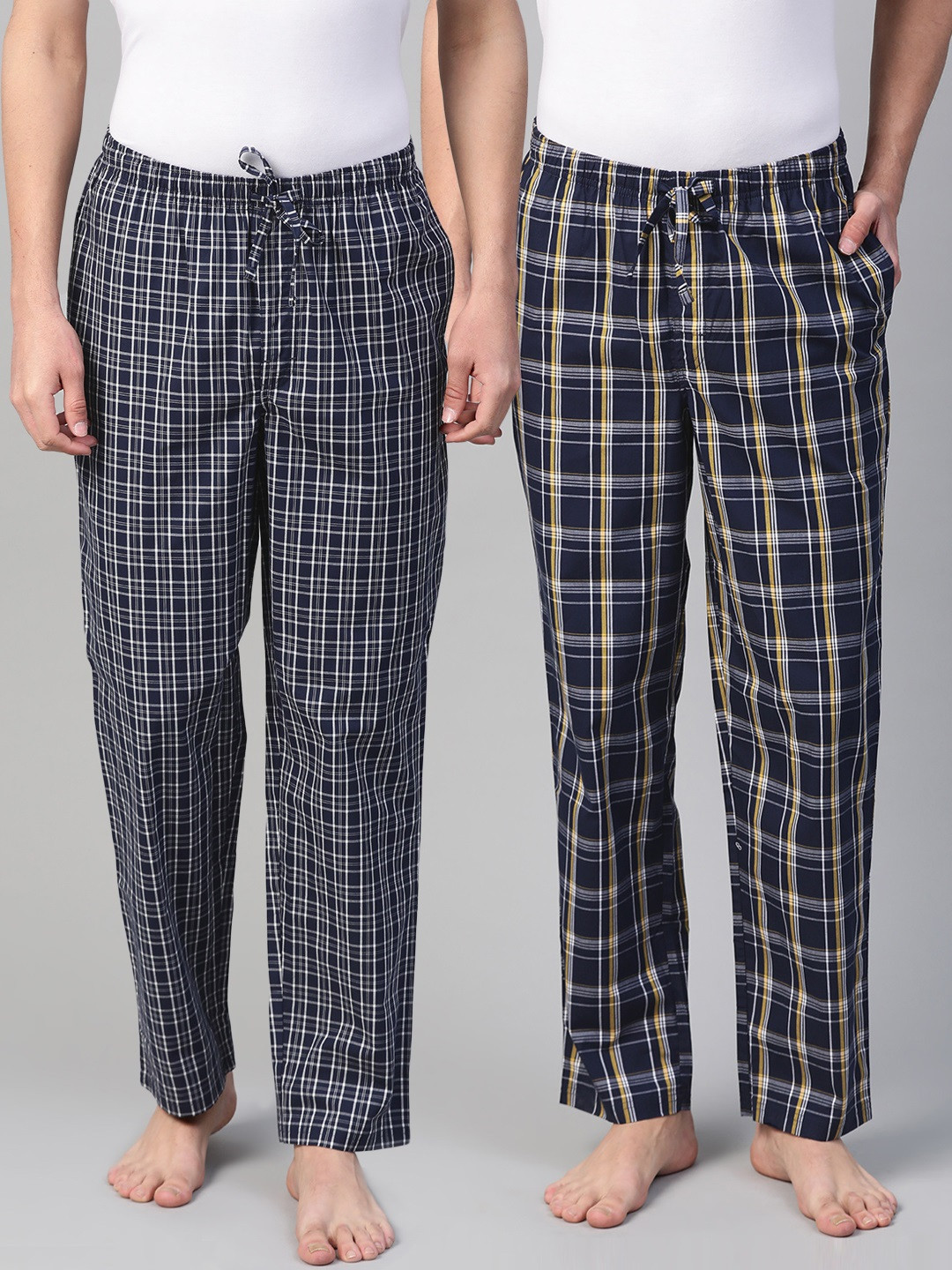 Buy Marks & Spencer Men Pack Of 2 Checked Lounge Pants Lounge Pants