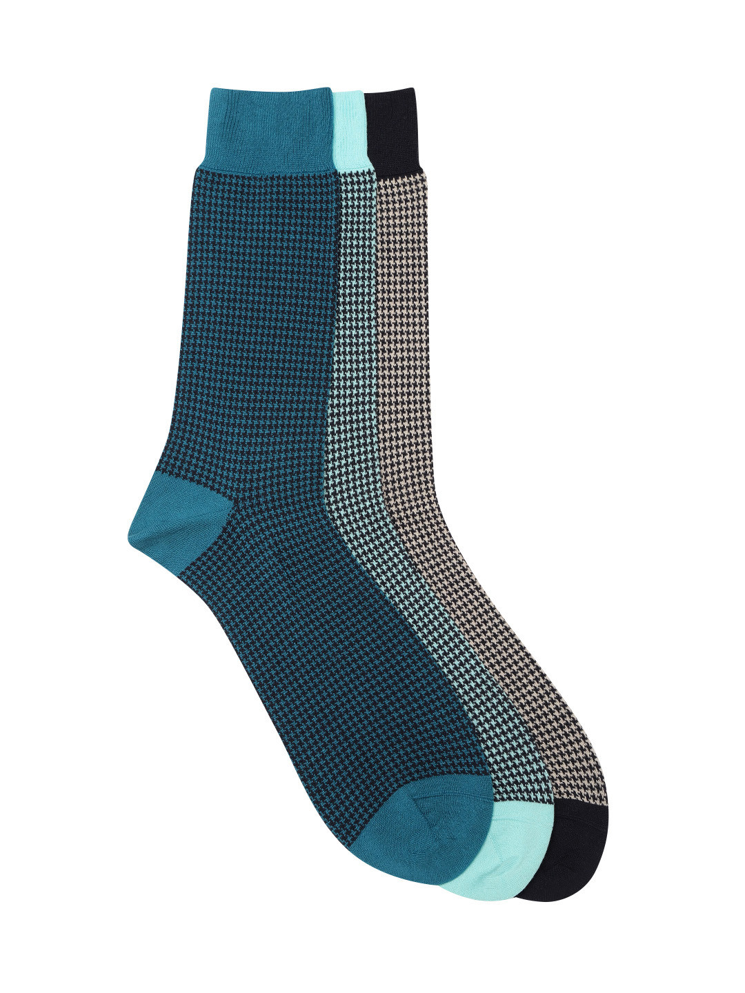 Buy Marks & Spencer Men Pack Of 3 Houndstooth Patterned Above Ankle