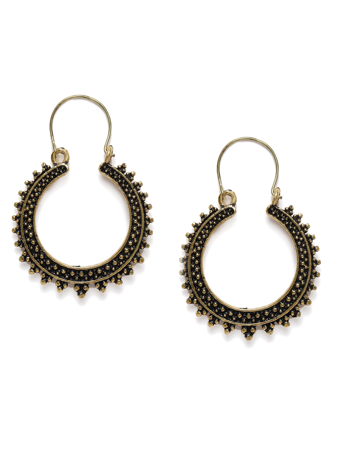 Buy Ayesha Gold Toned Classic Oxidized Hoop Earrings - Earrings for ...
