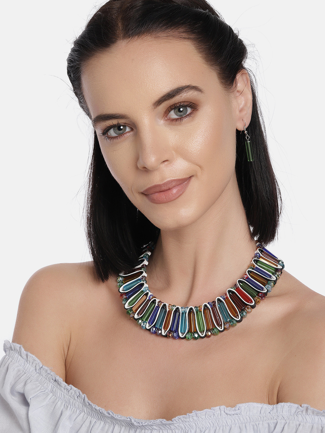 Buy Ayesha Statement Contemporary Multicolor Jewelry Set Jewellery
