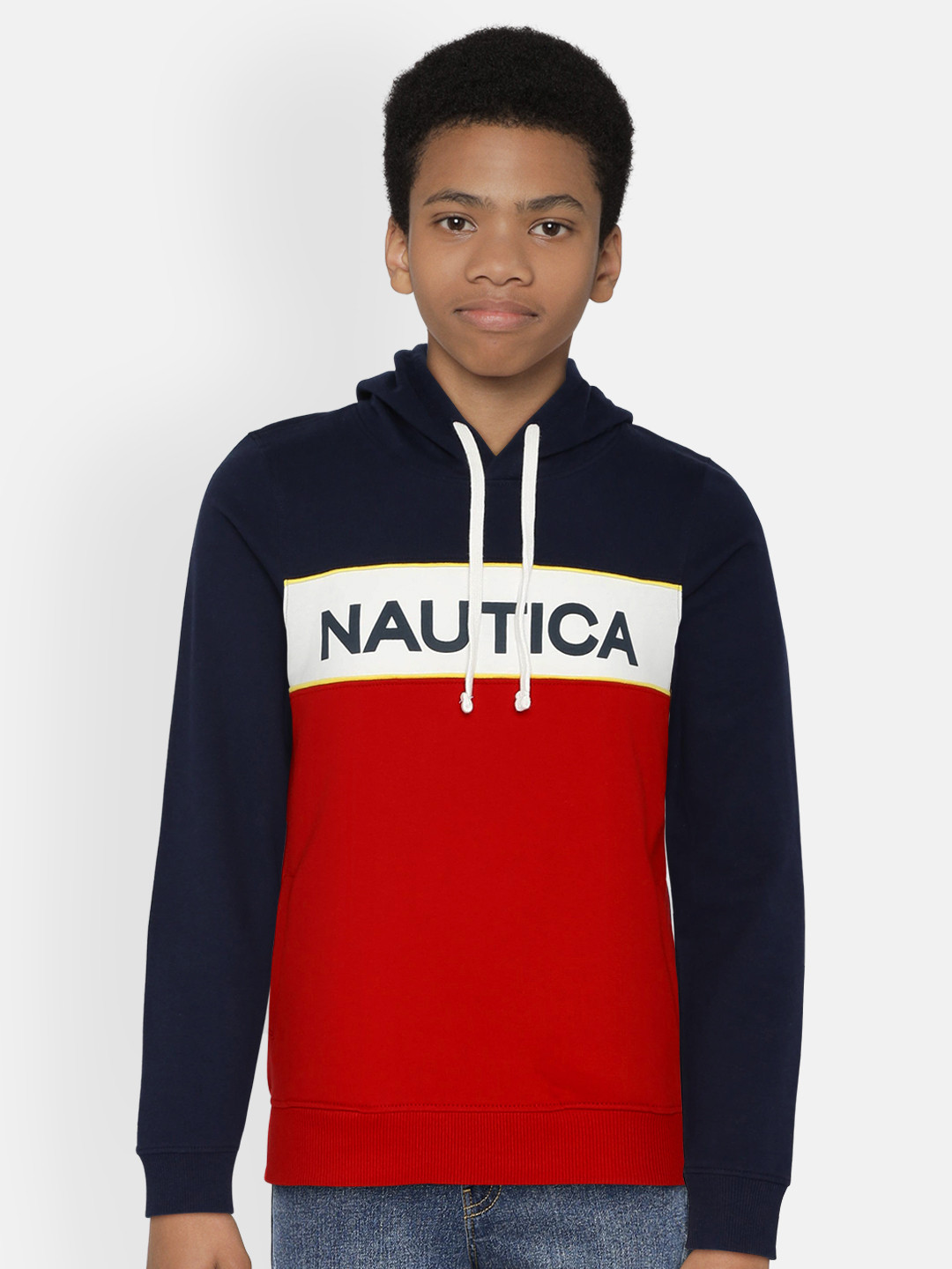 Nautinati Boys Red Printed Sweatshirt