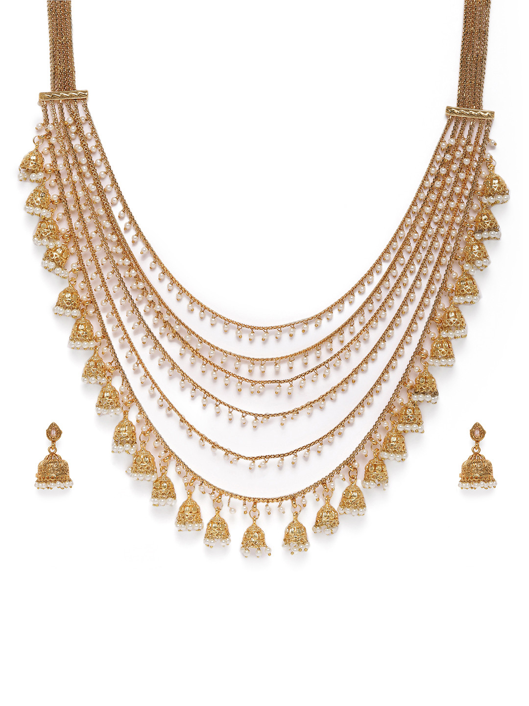 Buy AccessHer Gold Plated Handcrafted Bahubali Layered Style Necklace