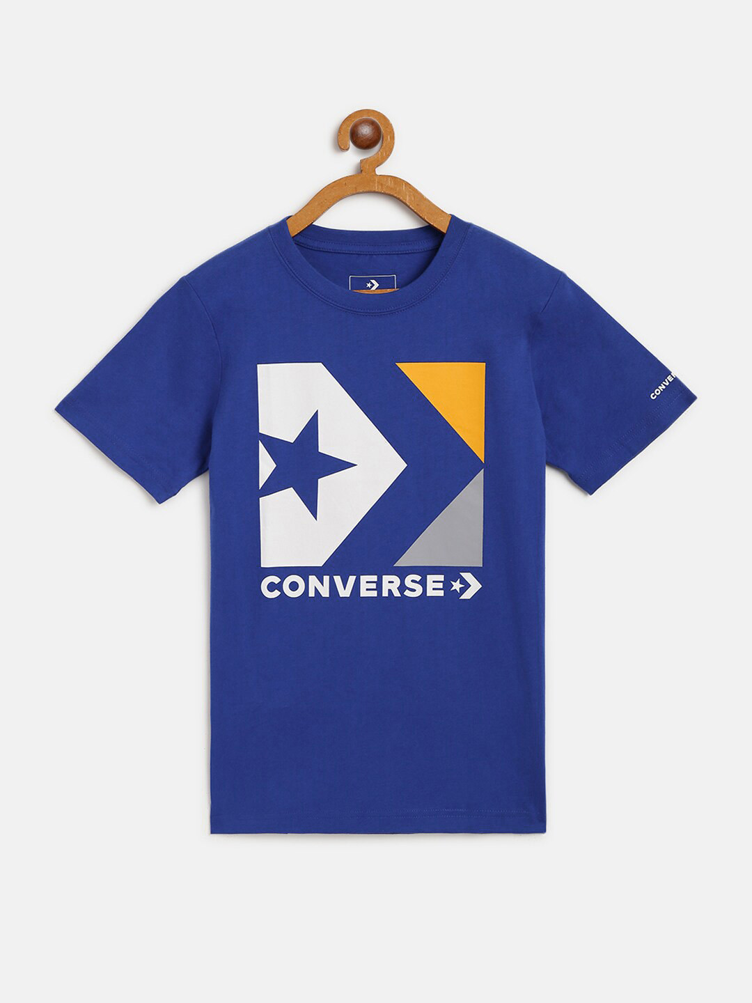 Buy Converse Boys Blue White Brand Logo Printed Round Neck Pure Cotton