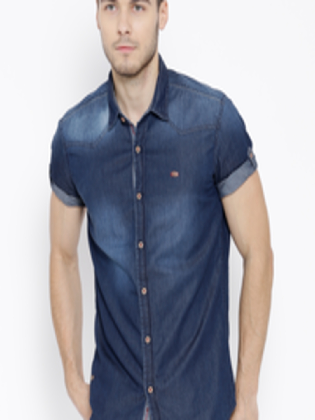 Buy Numero Uno Blue Washed Slim Fit Denim Shirt - Shirts for Men ...