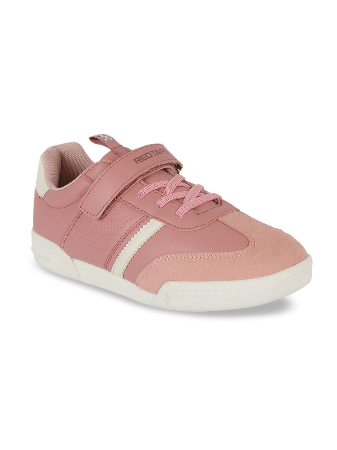 Buy Red Tape Unisex Kids Pink & Peach Coloured Colourblocked Sneakers ...