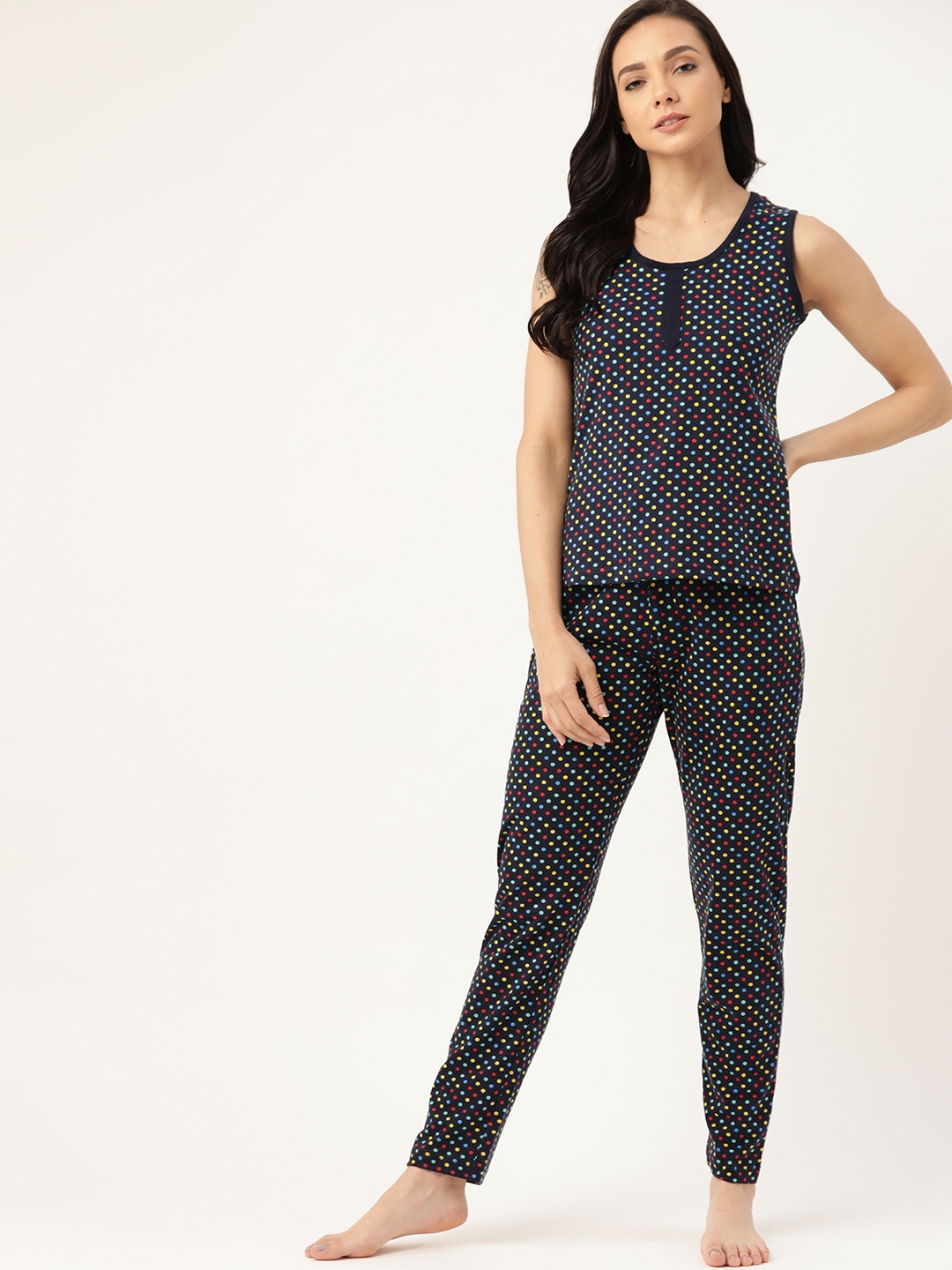 polka dot night suit
