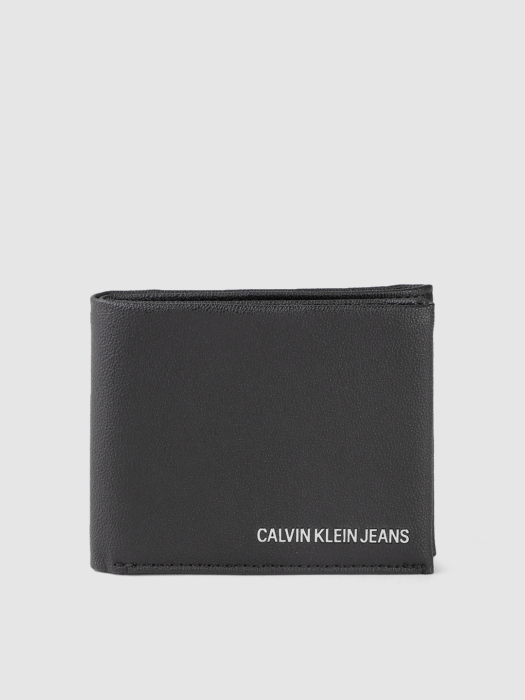 Buy Calvin Klein Men Black Solid Leather Two Fold Wallet Wallets for