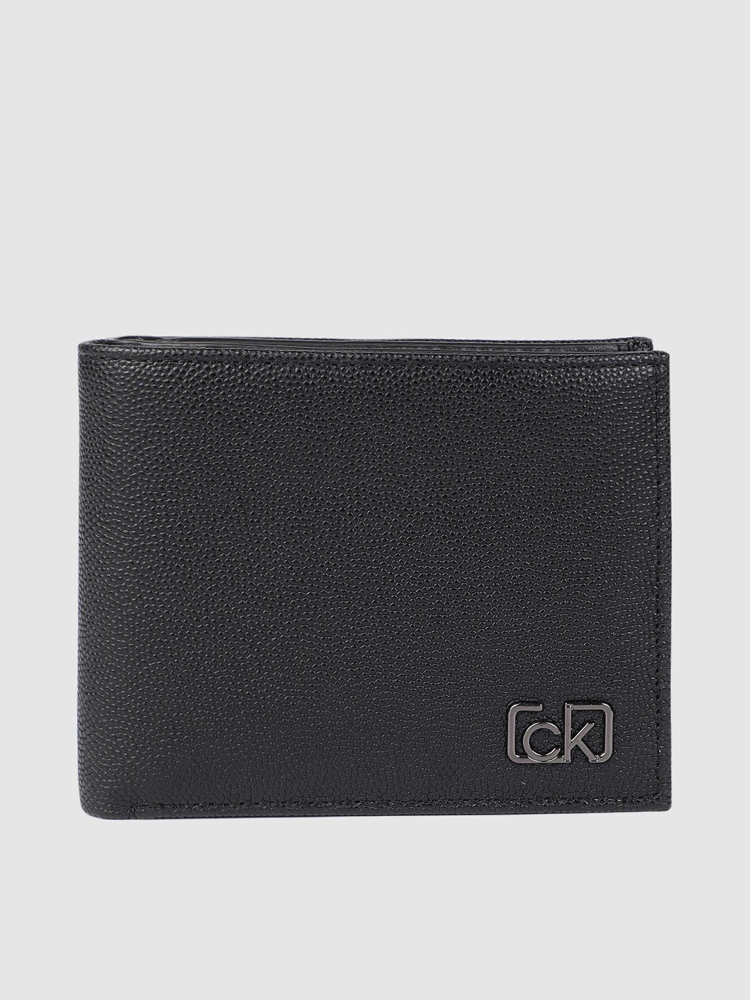 Buy Calvin Klein Men Black Textured Two Fold Wallet Wallets for Men
