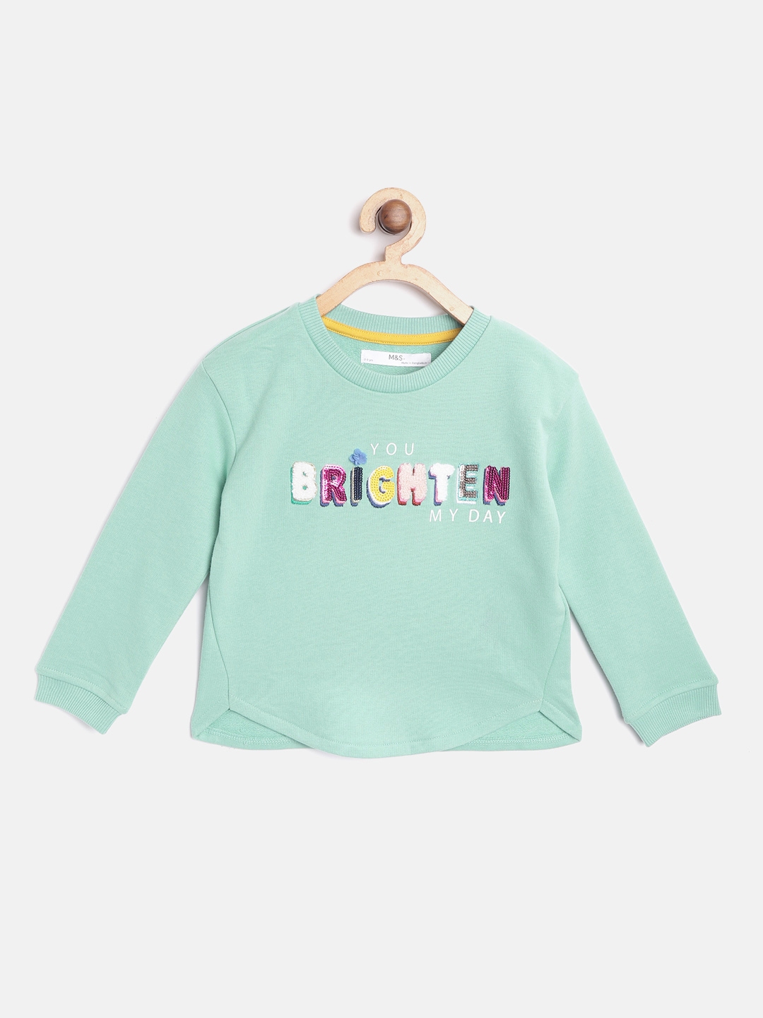 Buy Marks & Spencer Girls Sea Green Printed Sweatshirt - Sweatshirts ...