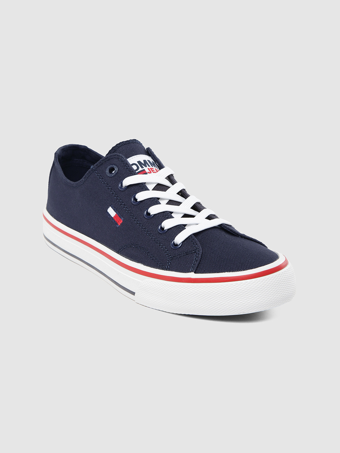 Buy Tommy Hilfiger Women Navy Blue Solid Sneakers Casual Shoes for