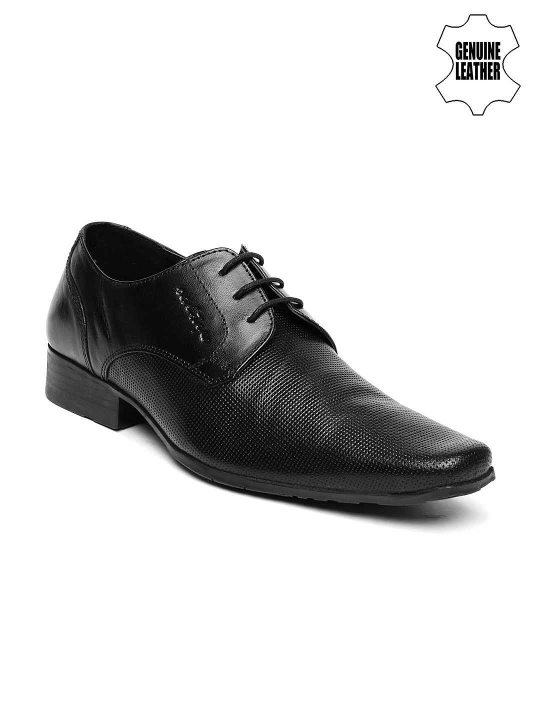 red tape men's black formal shoes