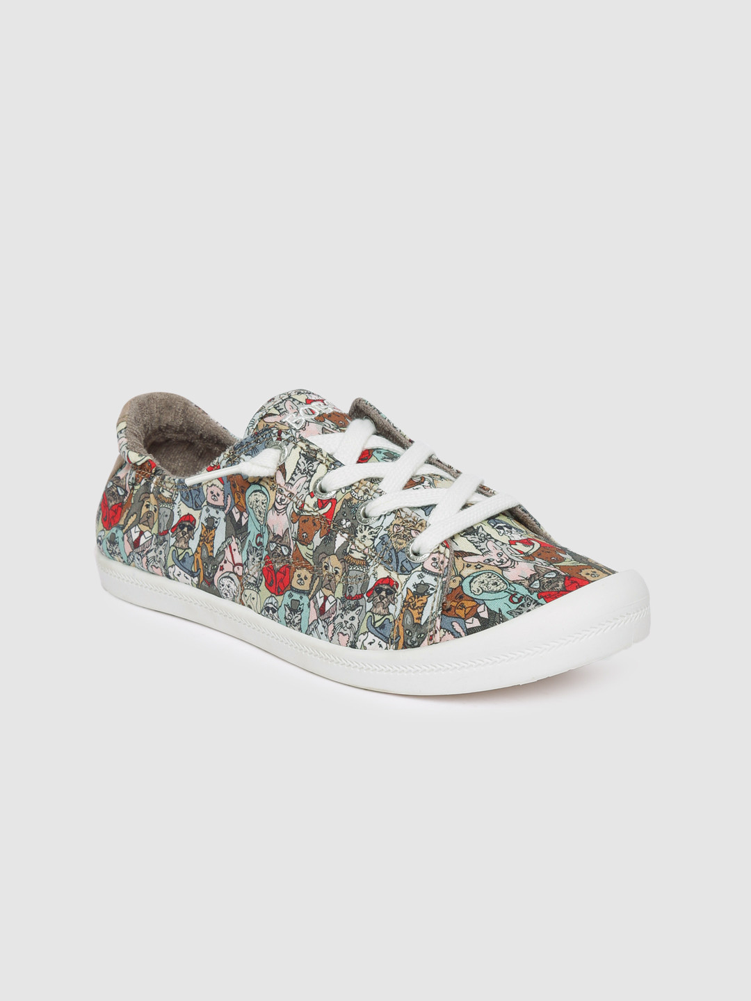 Buy Skechers Women Multicoloured Printed BEACH BINGO ROCK BAND Sneakers - Casual Shoes for Women 