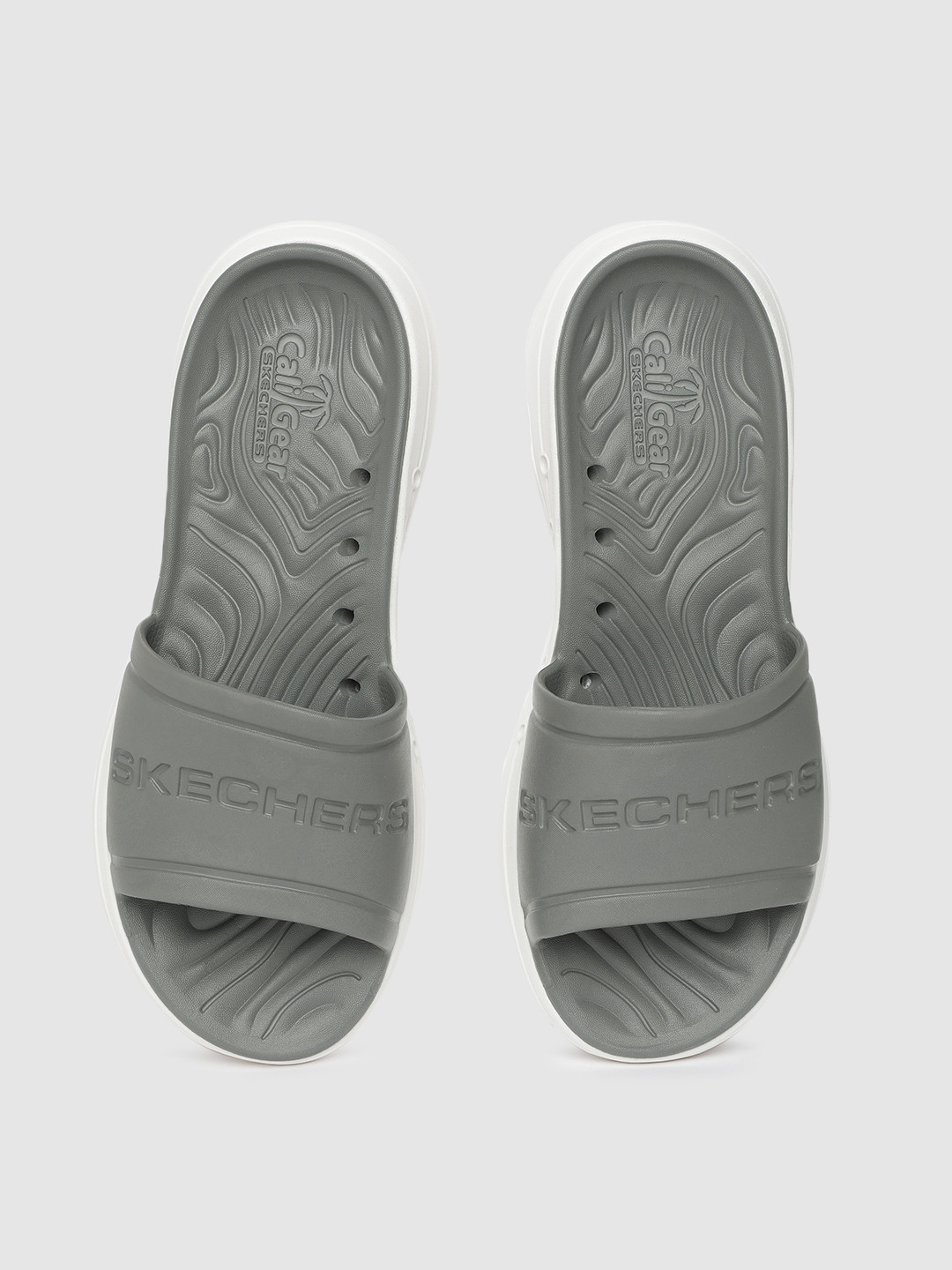 Buy Skechers Men Grey Self Design GO WALK 5 SURFS OUT Sliders - Flip Flops for Men 12470538 | Myntra