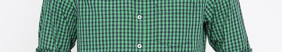 Buy People Green & Navy Checked Slim Fit Casual Shirt - Shirts for Men ...