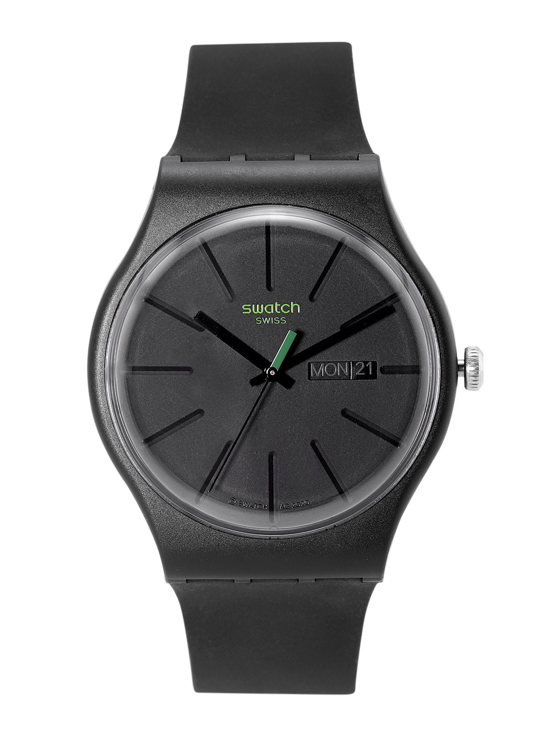 Buy Swatch Unisex Black & Green Water Resistant Analogue Watch