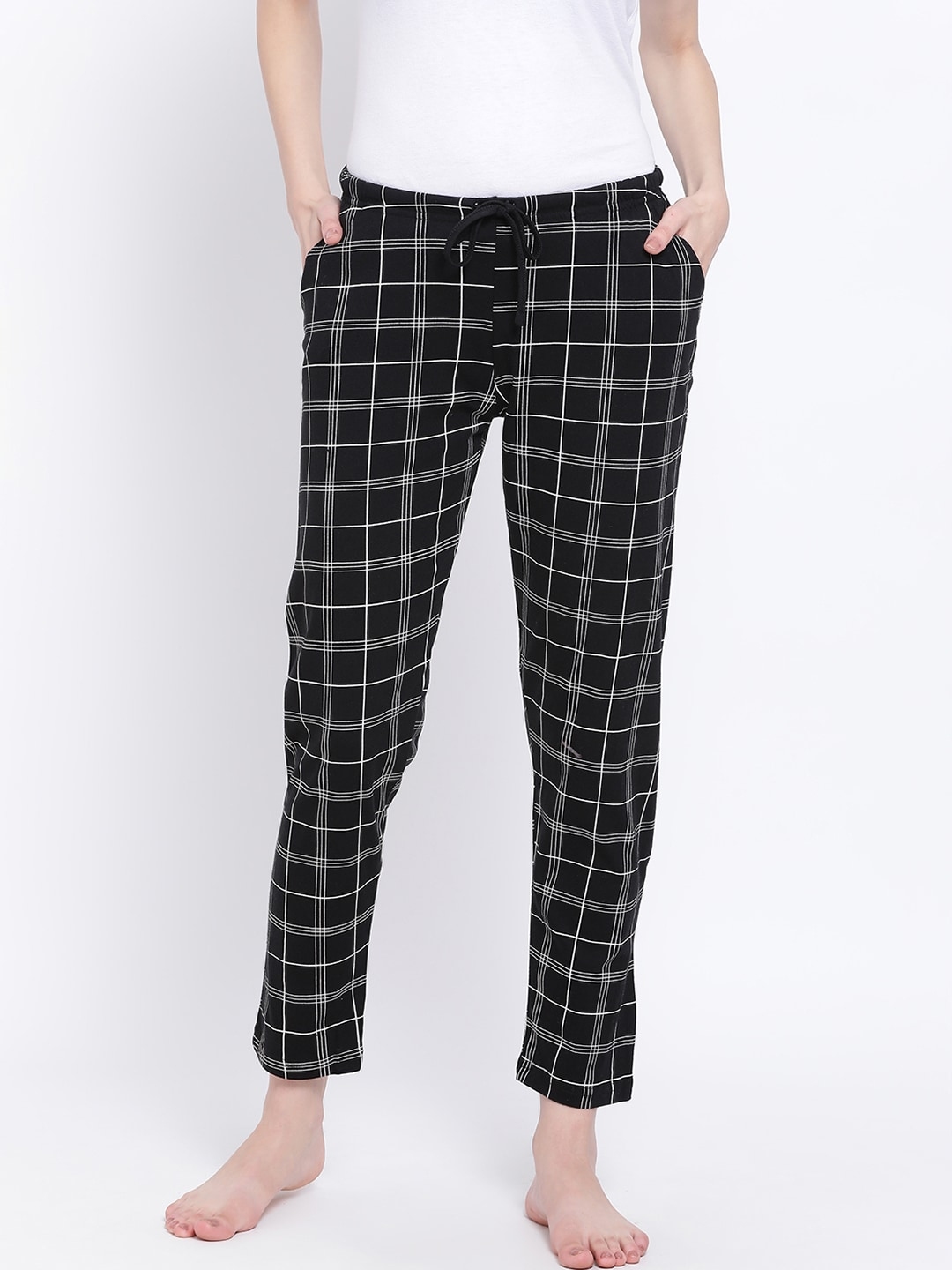 ladies checked lounge pants