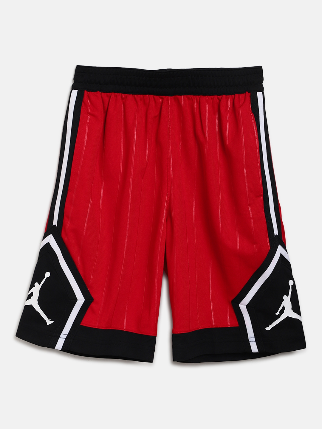 Buy Jordan Boys Red & Black Jumpman Diamond Striped Loose Fit Sports Shorts - Shorts for Boys ...