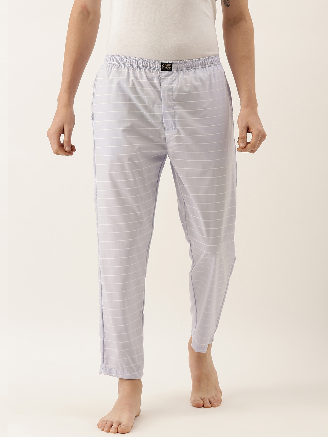 mens blue and white striped pants
