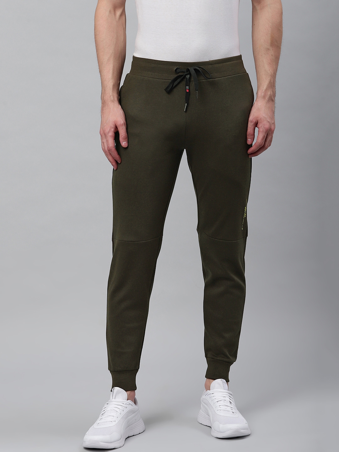 Buy Sweet Dreams Men Olive Green Smart Fit Solid Joggers - Track Pants ...
