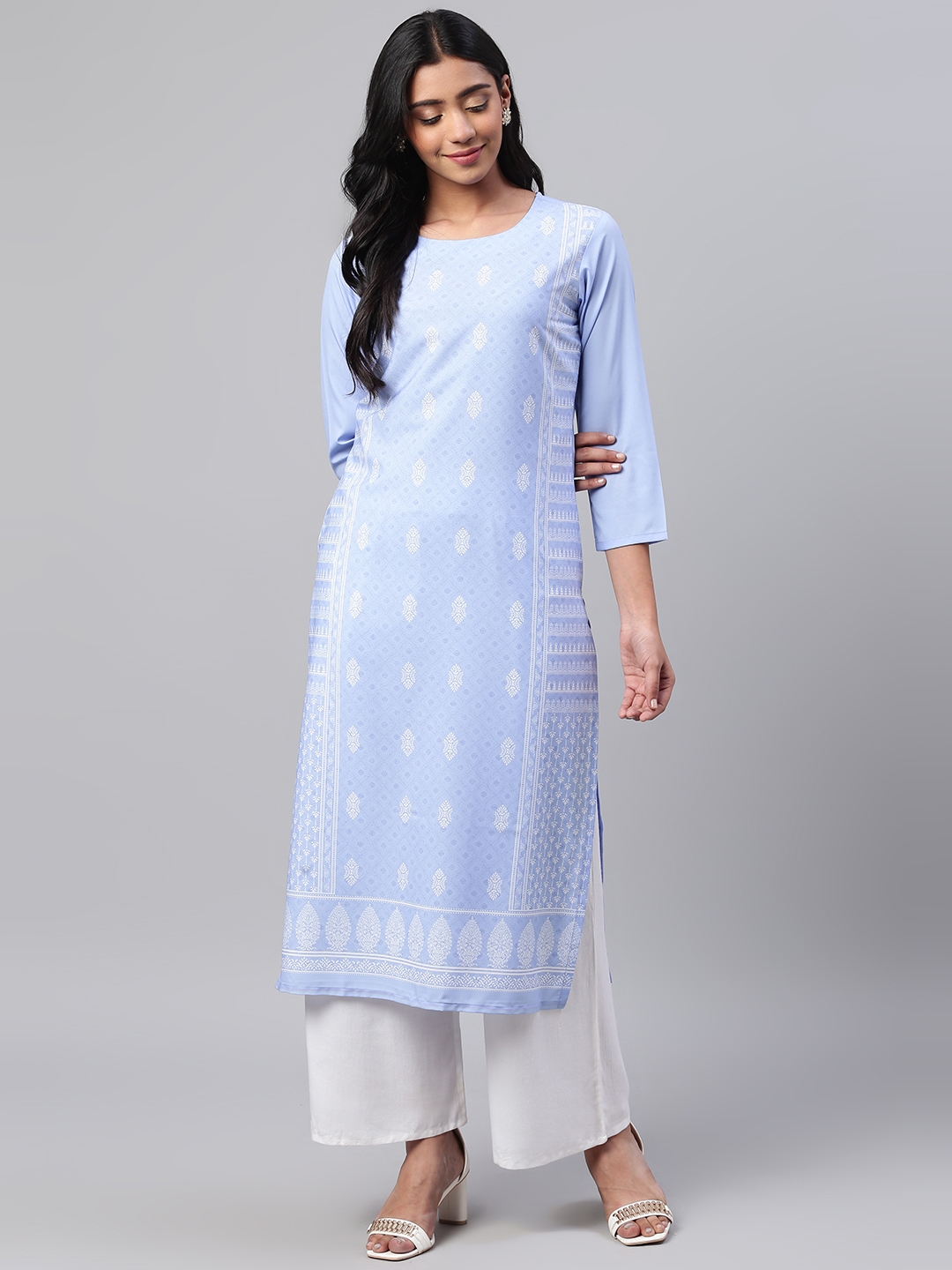 ahika women's printed straight kurta