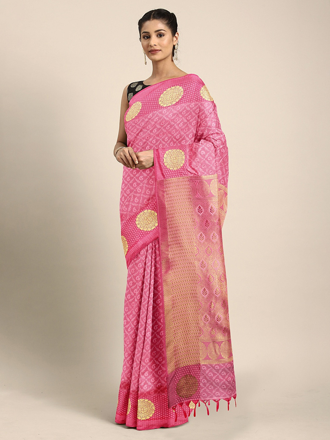Buy Pothys Pink Woven Design Art Silk Saree Sarees for Women 12511738