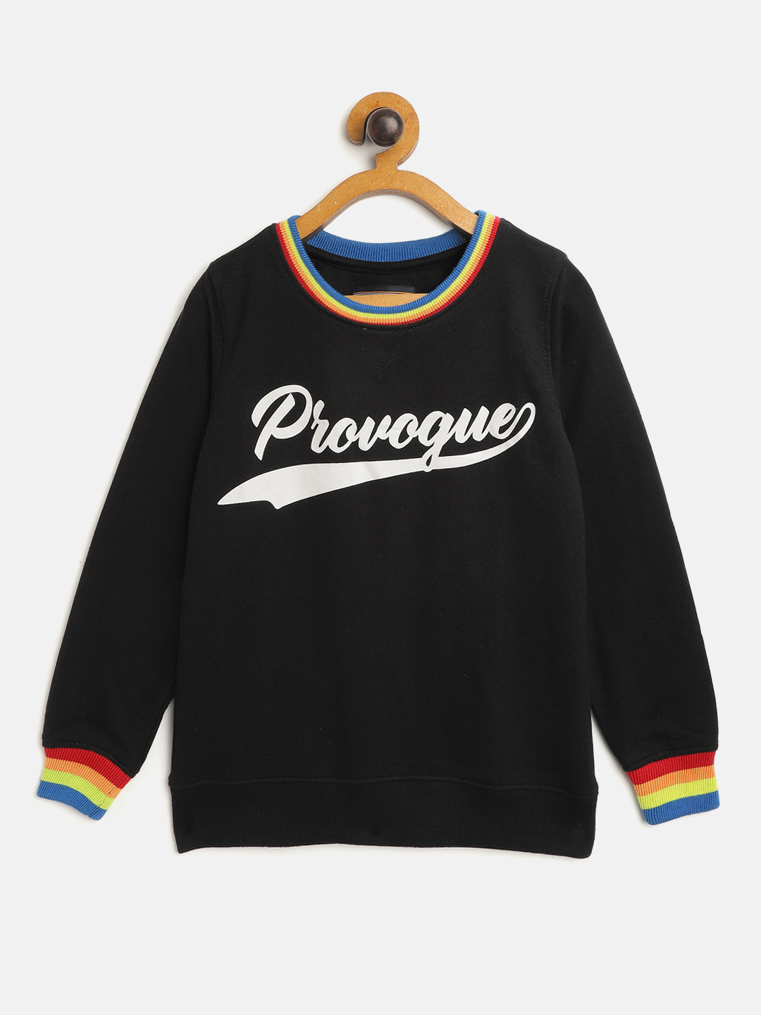 Buy Provogue Boys Black & White Brand Logo Print Sweatshirt Sweatshirts for Boys 12521260 Myntra