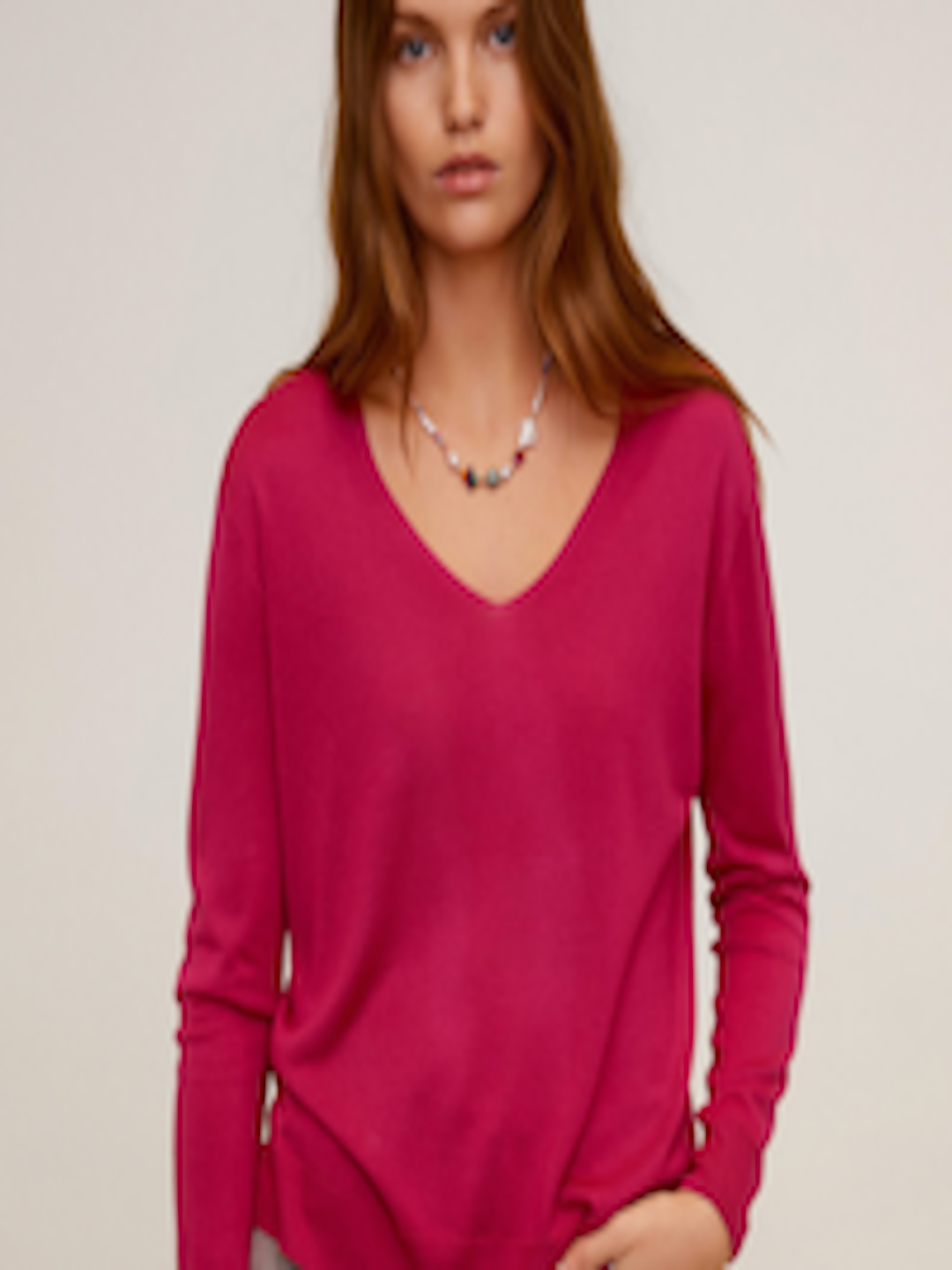 Buy MANGO Women Magenta Solid Pullover - Sweaters for Women 12523954 ...